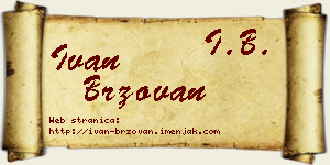 Ivan Brzovan vizit kartica